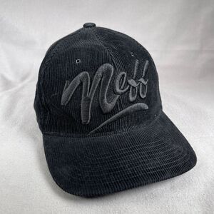 NEFF Hat Youth One‎ Size Black Corduroy Snapback Cap Embroidered Skater Indie
